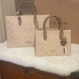 Coach Tan Signature Tote and Handbag Set